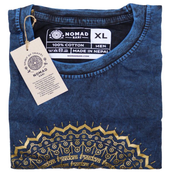 Koszulka Stone Washed XL – Mandala – Niebieska