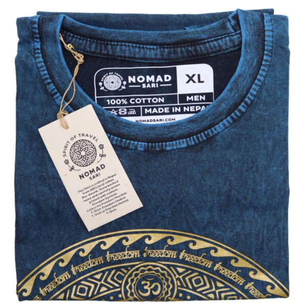 Koszulka Stone Washed XL – Czakry – Niebieska - obrazek 3