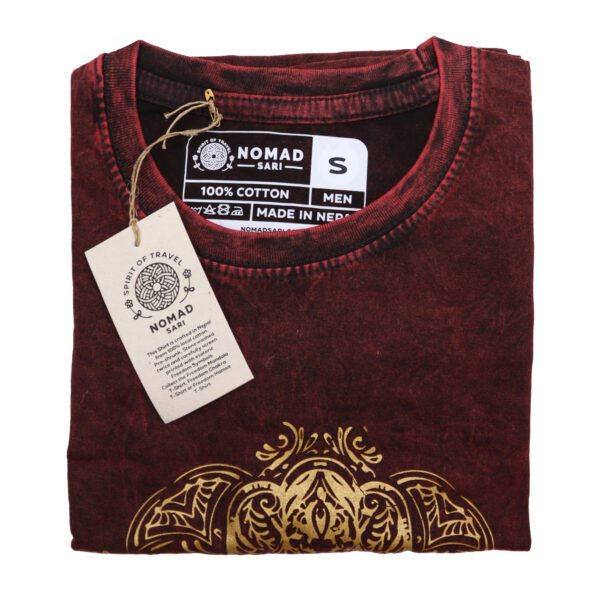 Koszulka Stone Washed S – Hamsa – Bordowa - obrazek 5