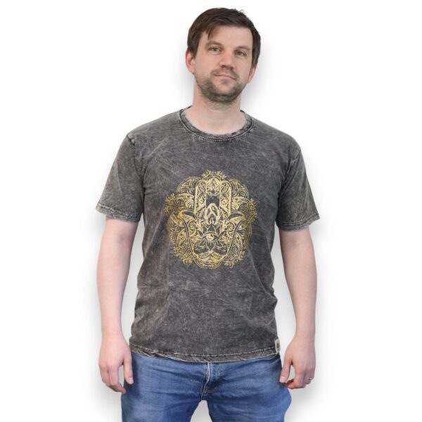 Koszulka Stone Washed M – Hamsa – Ciemnoszara - obrazek 3