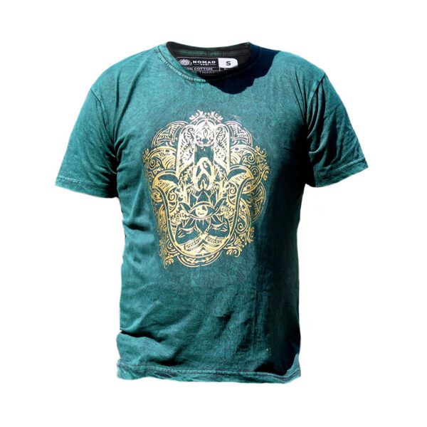 Koszulka Stone Washed S – Hamsa – Zielona - obrazek 2