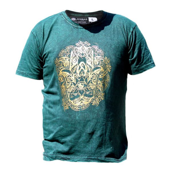 Koszulka Stone Washed L – Hamsa – Zielona - obrazek 2