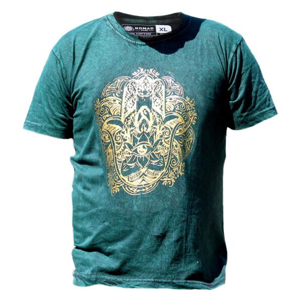 Koszulka Stone Washed XL – Hamsa – Zielona - obrazek 2