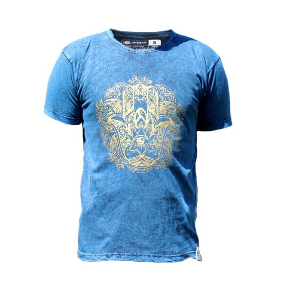 Koszulka Stone Washed S – Hamsa – Niebieska - obrazek 2