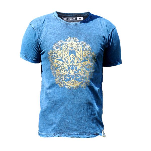 Koszulka Stone Washed M – Hamsa – Niebieska - obrazek 2