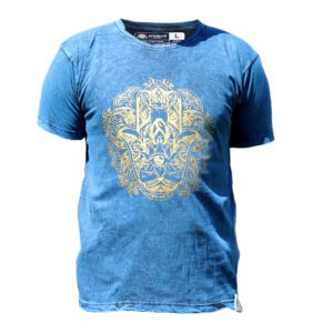Koszulka Stone Washed L – Hamsa – Niebieska