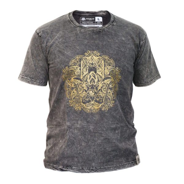 Koszulka Stone Washed L – Hamsa – Ciemnoszara - obrazek 2