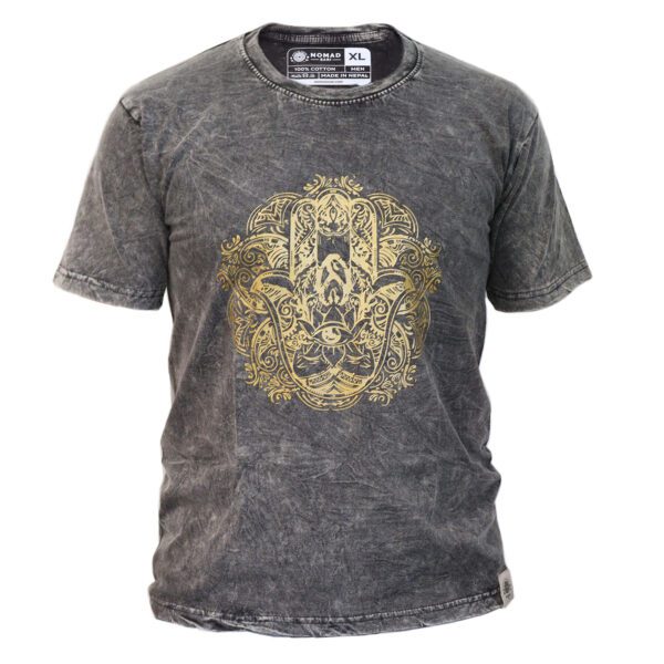 Koszulka Stone Washed XL – Hamsa – Ciemnoszara - obrazek 3