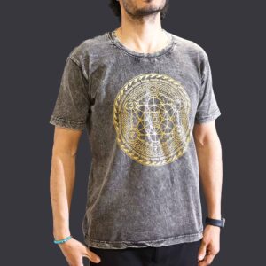 Koszulka Stone Washed M – Czakry – Ciemnoszara