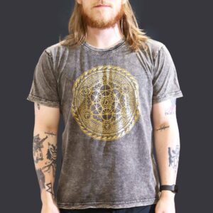 Koszulka Stone Washed L – Czakry – Ciemnoszara