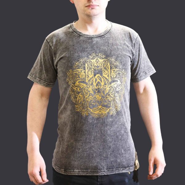 Koszulka Stone Washed S – Hamsa – Ciemnoszara