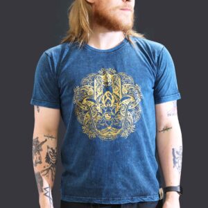 Koszulka Stone Washed L – Hamsa – Niebieska