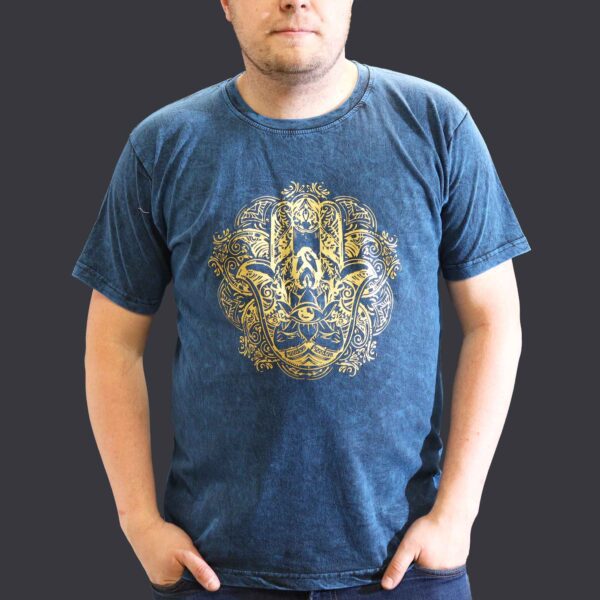 Koszulka Stone Washed XL – Hamsa – Niebieska