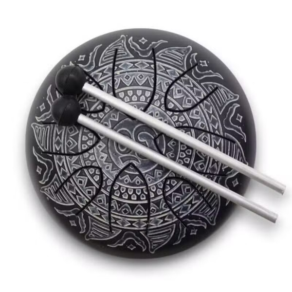 beben jezykowy stalowy 16 cm grawerowana mandala om