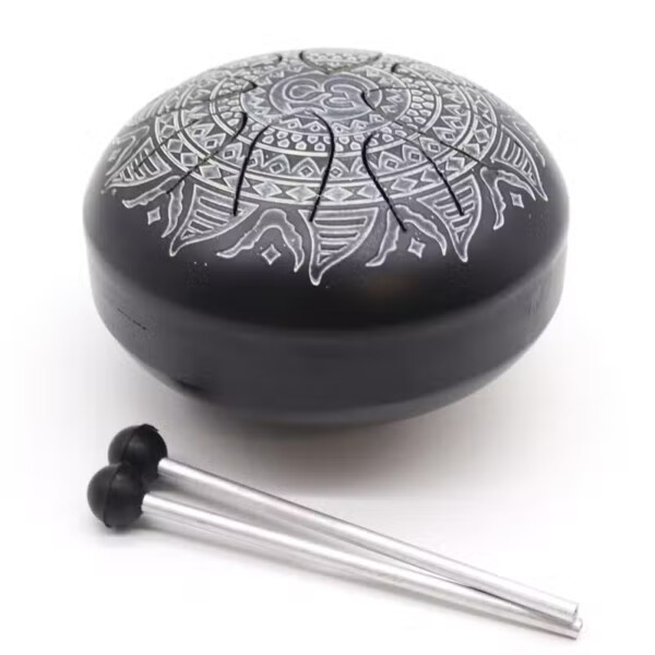 beben jezykowy stalowy 16 cm grawerowana mandala om