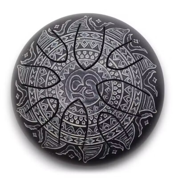 beben jezykowy stalowy 16 cm grawerowana mandala om