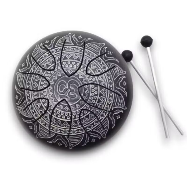 beben jezykowy stalowy 16 cm grawerowana mandala om