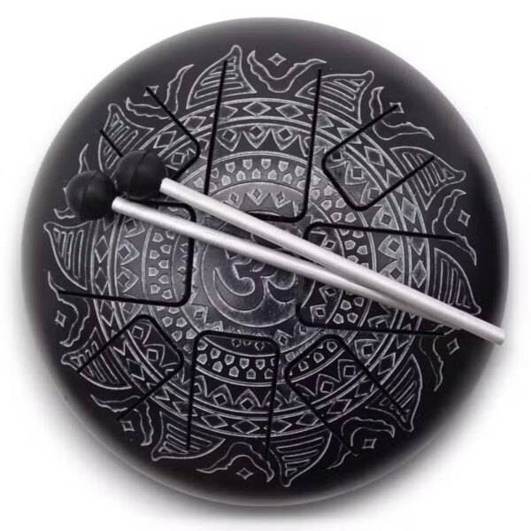 beben jezykowy stalowy 22 x 15 cm grawerowana mandala om