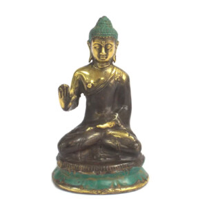figurka buddy z mosiadzu sredni budda z uniesiona dlonia