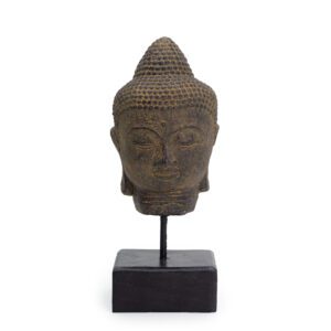 Głowa Buddy Stillness na Podstawce – Szara