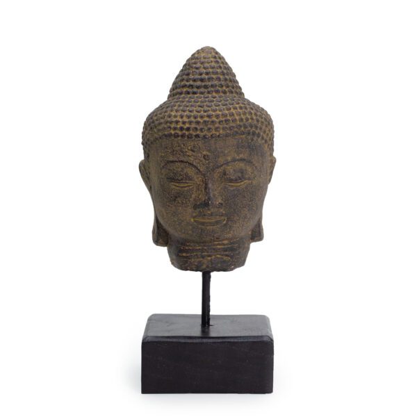 Głowa Buddy Stillness na Podstawce – Szara