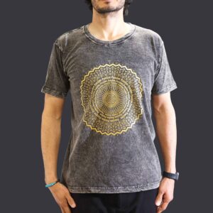 Koszulka Stone Washed M – Mandala – Ciemnoszara