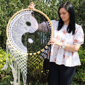 Łapacz snów Bali 135 cm: Yin Yang extra duży