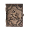 notes skorzany triquetra w okregu czerwonawy braz