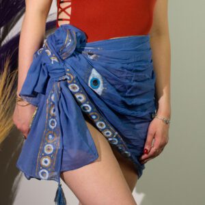 Pario Nomad Sari z Kolekcji Med – Głęboki Niebieski i Złoty – Ręcznie Malowane Oko Proroka