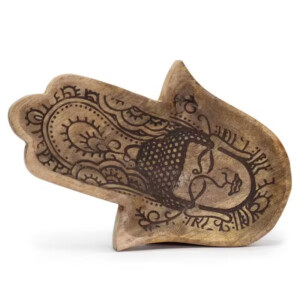 taca z drewna mango 30 x 20 5 x 2 5 cm hamsa i budda czarne grawerowane wykonczenie
