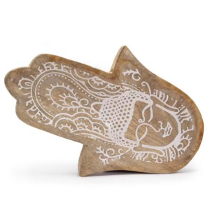 taca z drewna mango 30 x 20 5 x 2 5 cm hamsa i budda jasne przecierane wykonczenie