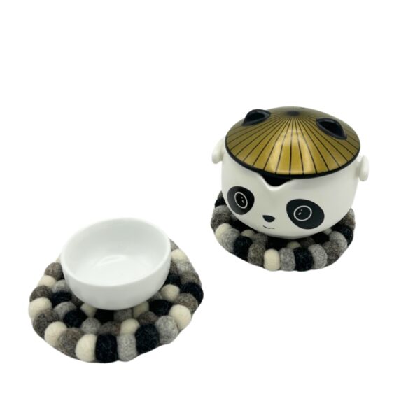 Filcowe Podkładki Okrągłe – 10 cm Szare (zestaw 4 szt.)