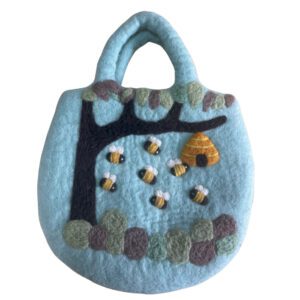 Filcowa Torebka z Motywem Drzewa i Ula – 35x27 cm