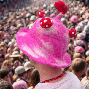 Kapelusz Grzybek z Filcu – Szokujący Róż