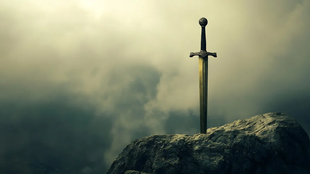 król mieczy symbol miecza na skale archetyp intelektu tarot